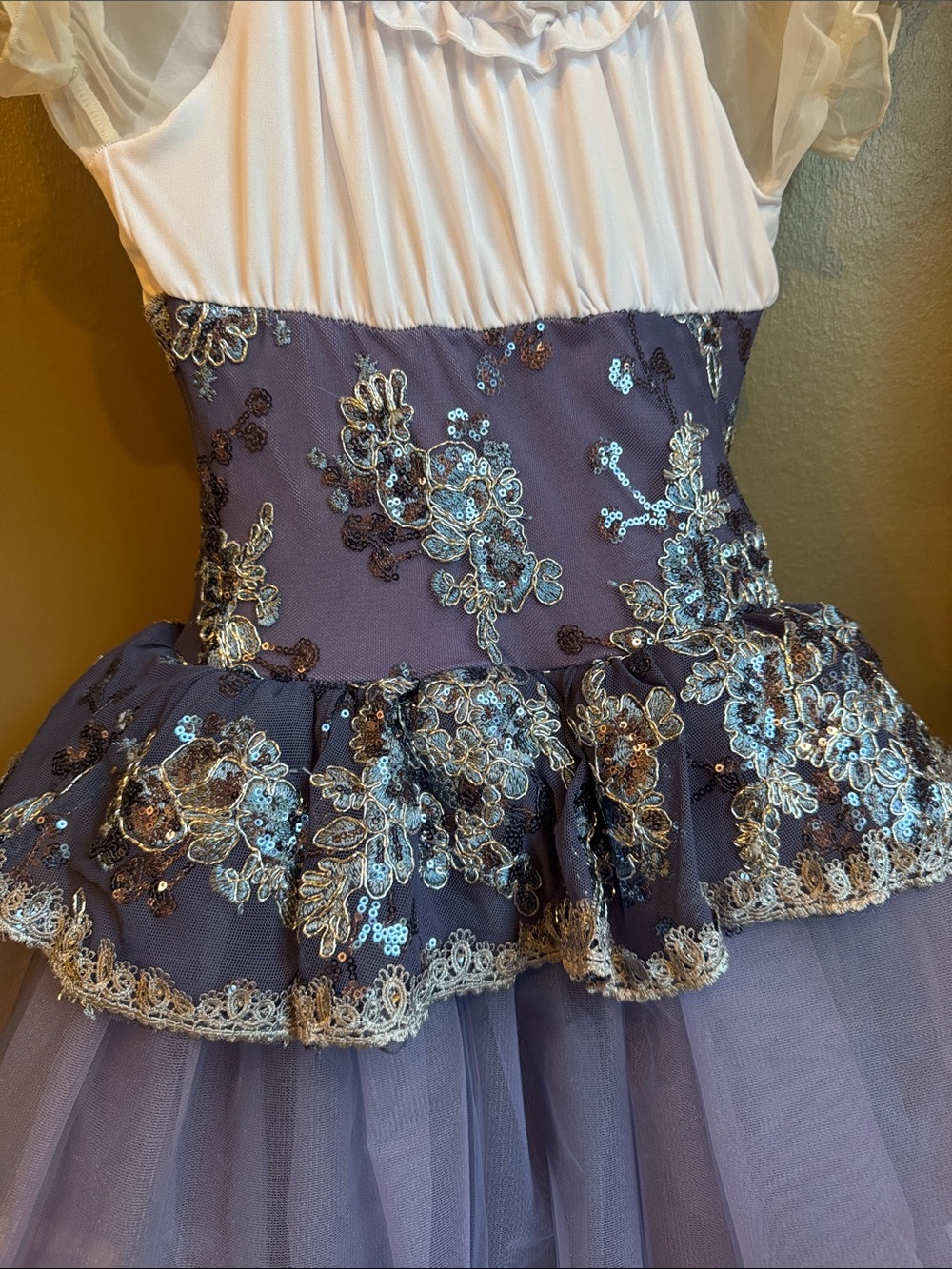 Purple and White Lace Tulle Costume